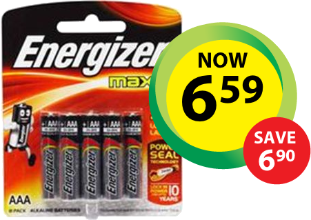 Energizer Max AAA Alkaline Batteries (8 Pack) - Now $6.59 (save $6.90)